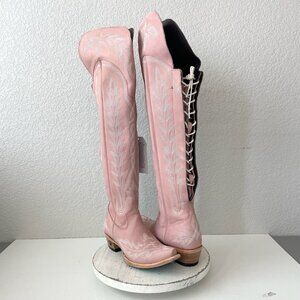 Lane LEXINGTON Over the Knee Womens Cowboy Boots 9 Blush Pink Western Cowgirl